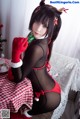 Coser@抱走莫子aa Vol.011: 连体黑丝圣诞比基尼 (30 photos)